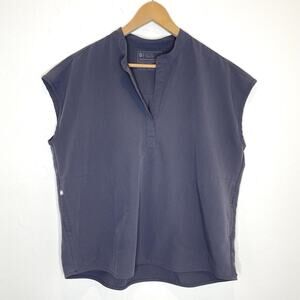 Figs Rafaela Oversized Scrub Top Womens Large Charcoal Gray